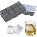 Large Ice Cube Trays 2 Pack,Big Ice Cube Molds with Removable Lids,Easy Release and Stackable Silicone Ice Cube Tray,Make 16 Big Square Ice Cubes for Whiskey,Cocktails