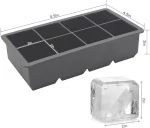 Large Ice Cube Trays 2 Pack,Big Ice Cube Molds with Removable Lids,Easy Release and Stackable Silicone Ice Cube Tray,Make 16 Big Square Ice Cubes for Whiskey,Cocktails