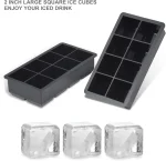 Large Ice Cube Trays 2 Pack,Big Ice Cube Molds with Removable Lids,Easy Release and Stackable Silicone Ice Cube Tray,Make 16 Big Square Ice Cubes for Whiskey,Cocktails