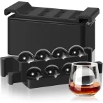 Clear Ice Ball Maker Mold, 8 Large Whiskey Ice Cubes Mold, 2 Inch Round Silicone Ice Molds for Cocktails, Idea Gifts for Dad Boyfriend Boss Men who Have Everything