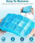 2 Pack Ice Cube Trays, Silicone Easy Release Flexible Molds 15 Ice Cubes Tray for Freezer, Cocktail, Whiskey, Reusable & BPA Free