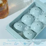 Large Ice Cube Molds, Big Round Whiskey Ice Cube Trays for Freezer, Easy to Fill & Release, Whiskey Bourbon Cocktail(1.9In*6 Balls- Blue/2 Pack)