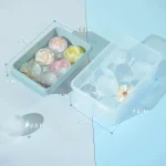 Large Ice Cube Molds, Big Round Whiskey Ice Cube Trays for Freezer, Easy to Fill & Release, Whiskey Bourbon Cocktail(1.9In*6 Balls- Blue/2 Pack)