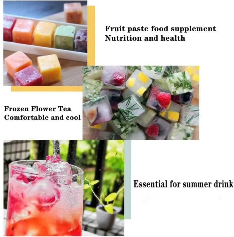 Ice Cube Tray, 3 Pack Silicone Ice Cube Molds, Easier to Release, BPA Free for Alcohol/Coffee/Beverages (Pink, Light blue, Purple)