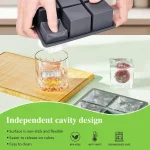 Large Ice Cube Tray for Whiskey: 2inch Big Silicone Ice Trays for Whisky - 3Pack Old Fashioned Ice Cube Trays for Cocktail - Huge Square Cubed Bourbon Ice Cube Maker