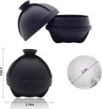 Ice Ball Molds Set of 4,Whiskey Ice Ball Maker Mold,Silicone Sphere Ice Molds with Built-in Funnel,Large Round Ice Cube Molds Make 2.5 Inch Sphere Ice for Whiskey & Cocktails